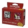 Lexmark TPJPN01 34+35 �u���b�N��e��+�J���[��e�ʃJ�[�g���b�W 2�p�b�N TPJPN01