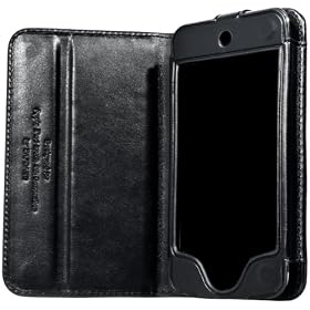 CAPDASE iPod touch ��4���� ��p �悱�J�� Bi-fold �u�b�N�^�C�v �{�v���P�[�X �u���b�N WCIPT4-5001