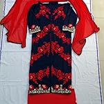 Blue Plain / Solid with embroidery cotton silk Dress Material With Dupatta