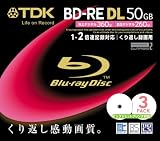  TDK 録画用ブルーレイディスク 50GB BD-RE(繰り返し録画用) 2X ホワイトワイドプリンタブル 10mmケース 3枚パック BEV50PWA3S