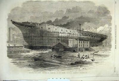  1860 の造る蒸気のフリゲート艦の船の戦士 Blackwall