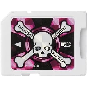 ELECOM �f�U�C��microSD�J�[�h �A�_�v�^�L 2GB Loverish plus (Skull) �s���N MF-MSSD02GPN