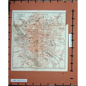 �X�y�C���� 1908 �N�̒ʂ�̌v��̃}�h���[�h Cuatro Caminos Parque �n�}��`���ĉ�����