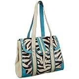 Poodlebags Funkyline - Exotic Remix - Lipstick Tree - zebra petrol 3FL0313LIPSZ, Damen Shopper 36x27x14 cm (B x H x T)
