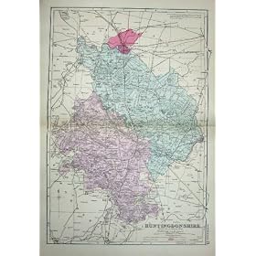 1881 �̒n�}�� Huntingdonshire �C�M���X�̌v�� Huntingdon Ramsey