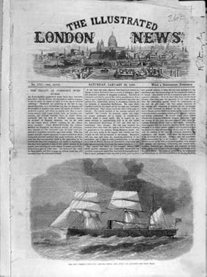  1866 の Turksih の甲鉄の船のアブドル Aziz のフリゲート艦のスケッチ