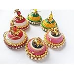 Multi color pearl jhumka-combo 3