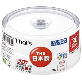 ���z�U�d�� That's DVD-R�f�[�^�p CPRM�Ή�16�{��4.7GB ���C�h�v�����^�u�� �X�s���h���P�[�X30���� DR-C47WWY30BN