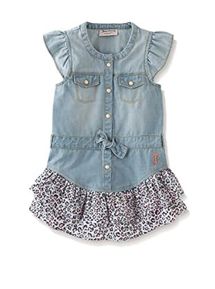 Juicy Couture Kid's Denim Dress with Poplin Detail