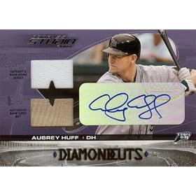 �I�[�u���[�E�n�t/Aubrey Huff�@2004 Donruss StUpper Deckio Diamond Cuts Combo Material Signature 5������I