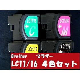 �݊��C���N brother LC16-4PK(BK/C/M/Y) ���g �� (LC16BK�ELC16C�ELC16M�ELC16Y)