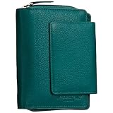 Hydestyle Womens Pratico Nappa Leather Flap Wallet Emerald Green LW0255