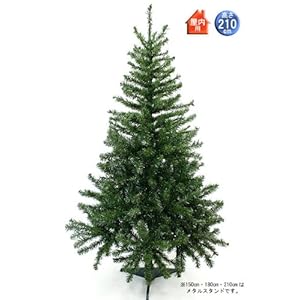 【クリックで詳細表示】クリスマスツリー 210cm お手頃なツリー単品です ！ 枝は傘のように広げる簡単ヒンジ式採用です。