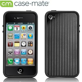 Case-Mate iPhone 4 Hula Case with Screen Protector & Carbon Fiber Type Back Protecter, Black �u�t���v �X�����t���[�� �P�[�X (�t���ی�V�[�g�E�J�[�{���t�@�C�o�[�^�C�v�w�ʕی�V�[�g ��) �u���b�N CM012698