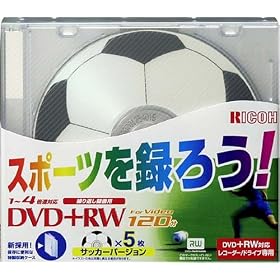 RICOH DRWV-4�~CWSC5 4�{��DVD+RW���f�B�A5���p�b�N(�f�[�^�p) �T�b�J�[�o�[�W����