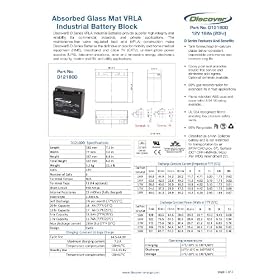 �f�B�X�J�o�[�@Discover�@�V�[���hAGM�f�B�[�v�T�C�N���o�b�e���[ D12180D�@12V18Ah