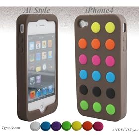 Ai-Style Series iPhone4 �V���R���P�[�X Type Swap�yAi4-Swap-Brown�z�u���E��