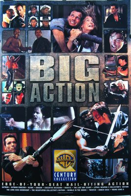  WARNER BROTHERS BIG ACTION ORIGINAL VIDEO POSTER 27X41