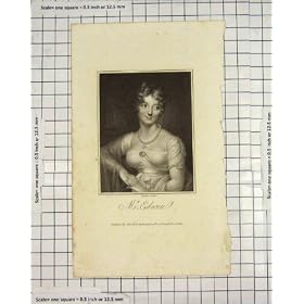 Antique Engraving 1812 Portrait Mrs Edwin Bell