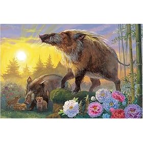 【クリックで詳細表示】1000ピース 旭陽 猪之図 1000-478