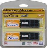 �V�[�E�G�t�E�f�[�̔� Elixir �m�[�gPC�p������ DDR3-1333�iPC3-10600�j SODIMM CL9 4GB 2���Z�b�g W3N1333Q-4G