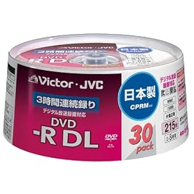 Victor �f���pDVD-R �Ж�2�w CPRM�Ή� 8�{��  ���C�h�z���C�g�v�����^�u�� 30�� ���{�� VD-R215CS30