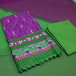 Purple Cotton Dress Material With Dupatta