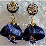 Pragnya's Purple Silk Thread Jhumki Earring