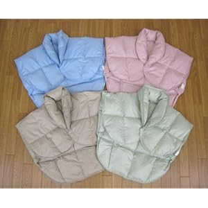 【クリックで詳細表示】肩当て 羽毛肩当て 丸洗いOK M～Lサイズ (ブラウン色)