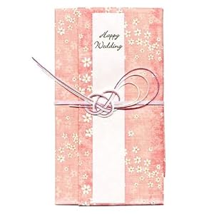 【クリックでお店のこの商品のページへ】ハンカチで出来た御祝儀袋「心込袋」 白金小花 ピンク F-33
