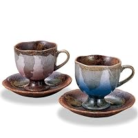 九谷焼 ペアコーヒーカップ&ソーサーセット 「銀彩」　陶器和食器ギフト