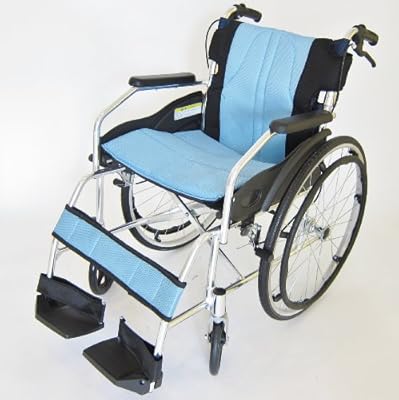 【チャップス全10色】新色！爽快スカイブルーカラー！大手クリニックやケアセンターでの採用実績多数！【軽量】【自走式】【アルミ】【車椅子】【ノーパンクタイヤ】【駐車＆介助ブレーキ付き】【折りたたみ式】【背折れ】【車イス】【介助用にも！】【A101-ALB】【送料無料】