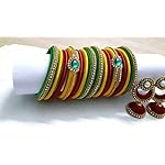 Red yellow n green Bangle Set Of 14
