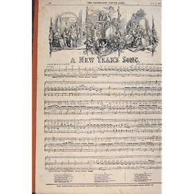 Poetry Song New Year Rodwell Music Score Print 1847