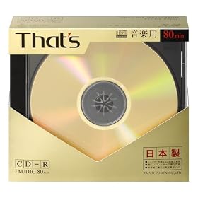 ���z�U�d�� That's CD-R���y�p 16�{��80�� �����[�x�� 10mmP�P�[�X5���� CDR-A80GP5