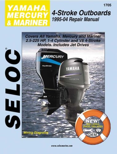  Selco Yamaha, Mercury and Mariner Outboards: 1995-04 Repair Manual, All 4-Stoke Engines