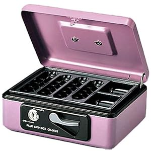 【クリックで詳細表示】PLUS 小型手提金庫 ピンク CB-060G PK 12-868