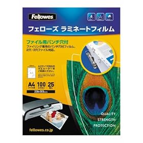 FELLOWES �t�@�C���p�p���`���t 25���� 100�~�N����