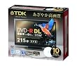 TDK �^��pDVD-R DL(215��) �f�W�^�������^��Ή�(CPRM) �z���C�g���C�h�v�����^�u�� 2-8�{�� ���{�� 5mm�X�����P�[�X 10���p�b�N DR215DPWB10S