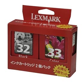 【クリックで詳細表示】Lexmark 18C0560 32＋33 ブラック＋カラーカートリッジ 2個パック 18C0560