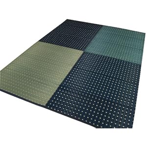 【クリックで詳細表示】純国産 掛川織い草ラグカーペット 『novel』 ブルー 約191×191cm