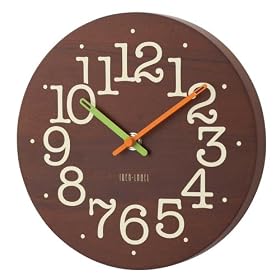 IDEA LABEL ROUND WALL CLOCK �_�[�N�u���E�� LCW065-DW 2190493