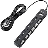 ELECOM ���K�[�h�^�b�v �ꊇ&�ʃX�C�b�` �z�R���V���b�^�[�t 6�� 5m BK T-K05-2650BK