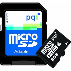 PQI JAPAN microSDHC SD�J�[�h CLASS2 8GB �i�v�ۏ� SD�ϊ��A�_�v�^�[�t�� BMRSDH2-8G