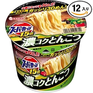 【クリックでお店のこの商品のページへ】エースコック スーパーカップ1.5倍 とんこつラーメン 120g×12個: 食品・飲料・お酒 通販
