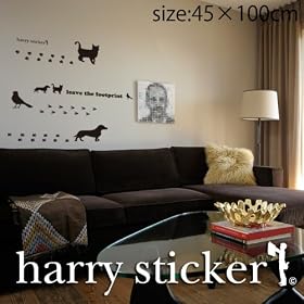 �y�E�H�[���X�e�b�J�[�z�yharry sticker footprint (����)�z�]�ʎ� hst-100-0035 �T�C�Y:45cm�~100cm �u���b�N
