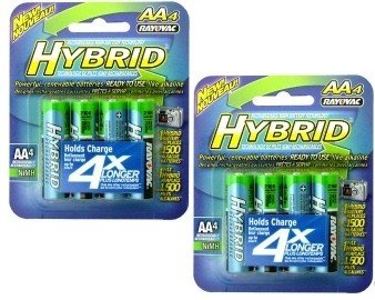  8 AA NiMH Rechargeable Batteries with New Advanced HYBRID Technology - Holds charge 4 Times longer. Replaces all nimh batteries, & made for use with CANON PowerShot A560 A570 IS A610 A620 A630 A640 A700 A710 IS S1 IS S2 IS S3 IS Digital Camera