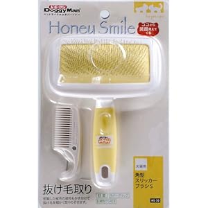 【クリックでお店のこの商品のページへ】ドギーマン ハニースマイル 角型スリッカーブラシ S