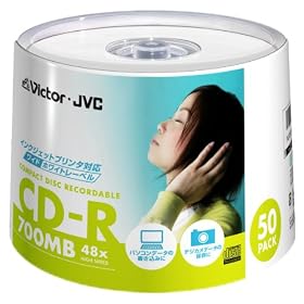 Victor �f�[�^�pCD-R 700MB �z���C�g�v�����^�u�� 50�� CD-R80SPF50