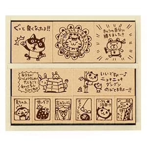 【クリックで詳細表示】ちびギャラリー 木製ごほうびスタンプ 2 評価印